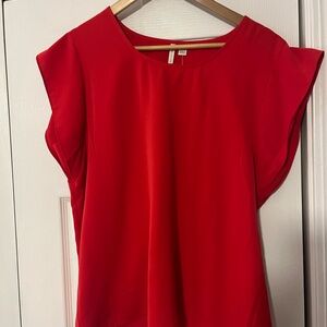 Cato Vibrant Red Dress Top Cap Sleeve, Boatneck